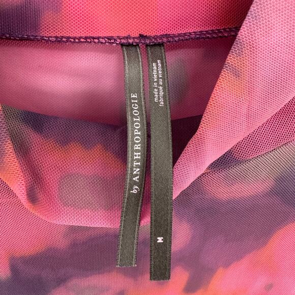 ANTHROPOLOGIE Mesh Colorful Turtleneck Top Blouse  // M - Picture 5 of 11